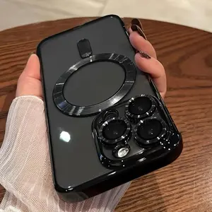 TechGuard iPhone 15 Pro Max Case with Magnetic Ring and Camera Protection - Black