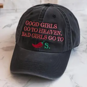 Embroidered Good Girls Go to Heaven, Bad Girls Go to Chili Hat, Chili Pepper Hat, Gag Hat, Foodie Hat, Chili Restaurant Hat, Gift