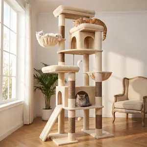 DESKAT 78 Inch Heavy-Duty Cat Tree Tower for Large Cats, Sturdy Multi-Level Cat Furniture with Condos & Scratching Posts