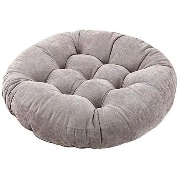 Floor Pillows Cushions Round Chair Cushion Outdoor Seat Pads for Sitting Meditation Yoga Living Room Sofa Balcony 22x22 Inch, Grey