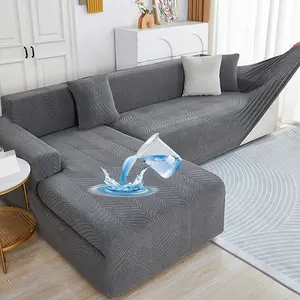 Waterproof Leaf Jacquard Sofa Cover Set Sofa Slipcover with Pillow Case Pet Scratch Resistant Durable and Stylish Living Room Decor