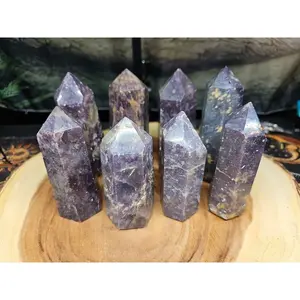 1ea Natural Purple Mica Lepidolite Crystal Point Tower Africa 300g-400g