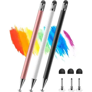 Stylus(3pcs), 2-in-1 Stylus Pen for  Screen,  & Sensitivity Universal Tablet Pen for iPad Pencil, Compatible with iPad//Android/,   Screens (Black White )