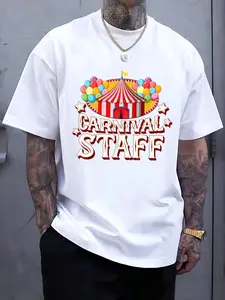 100% Cotton Carnival Staff Carnival Themed Birthday Party Event Outfit T-Shirt