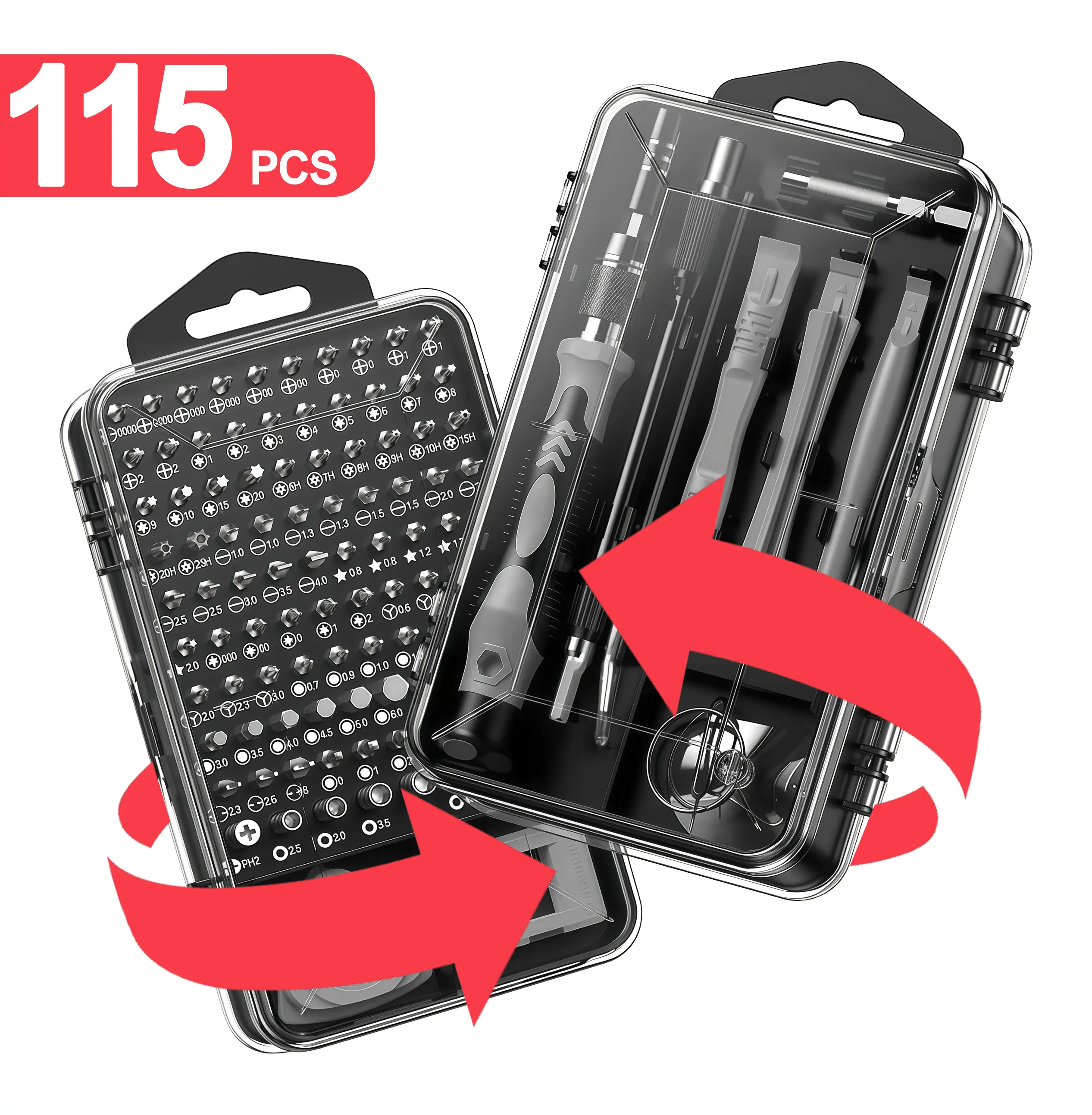 115-Piece Screwdriver Set with 98 Bits and Tools in Durable Case for Precision Repair and Maintenance
