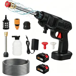 Cordless Pressure Washer, 24V Lithium Battery Lasts Portable High Pressure Car Washer for Car, Fence, Wall, Deck Cleaning