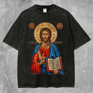 valentine shirts Jesus Victory Cotton T-shirt, Jesus Christ Pantocrator Orthodox Icon T-Shirt, Jesus Shirt, Easter Shirt, Christian Easter Shirt, Faith Shirt