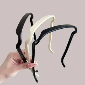 2pcs Sunglasses Headband For Women,Invisible Hair Hoop,Fixed Hairstyle Artifact,Suitable For Curly And Thick Hair With Square Headband (Brown)