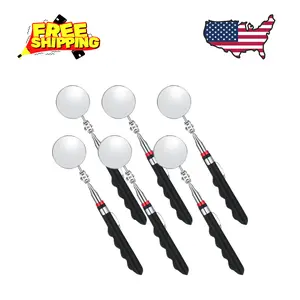 6 Pcs Telescoping Inspection Mirror,Retractable 30 Inch Mechanical Mirror Tool