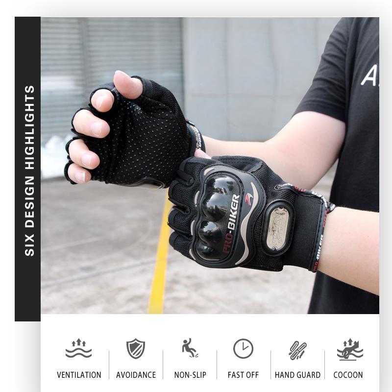 Breathable Half-Finger Motorcycle Riding Gloves for Men and Women, Non-Slip, Wear-Resistant, Touchscreen Compatible, Protective Motorbike Gloves for Outdoor Riding