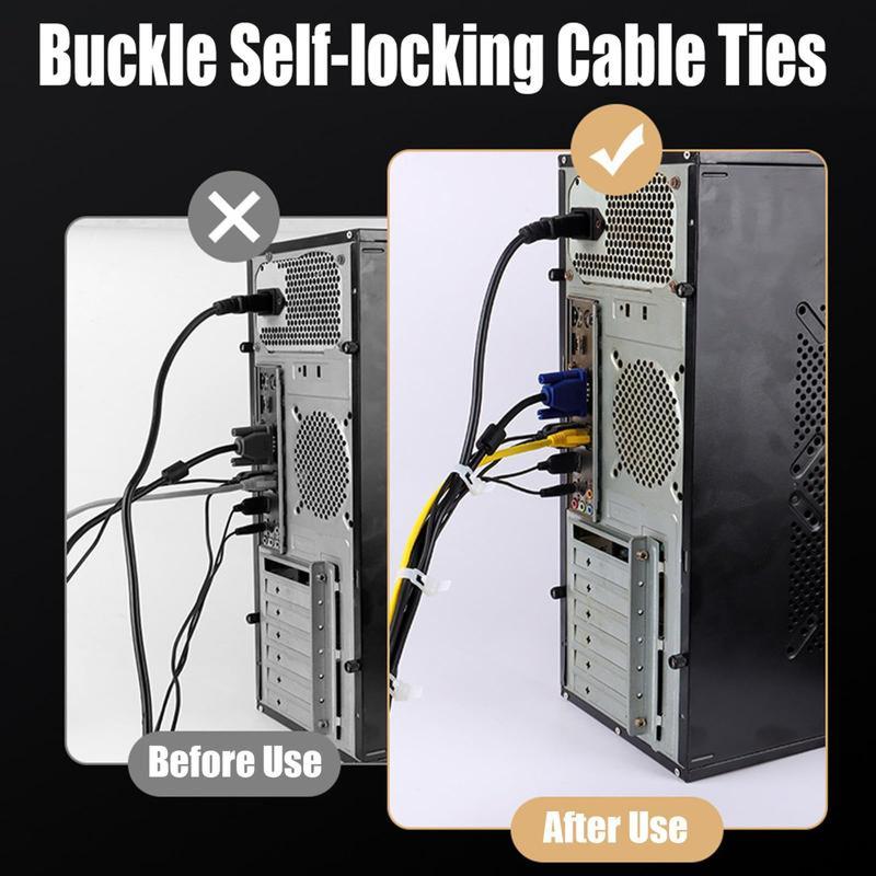 Reusable Zip Ties - 100pcs Removable Colored Plastic Cable Ties, Premium Nylon Self-Locking, 50 Lbs Tensile Strength for Indoor & Outdoor Use.