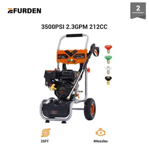 【Father's Day Gift】Efurden Gas Powered Pressure Washer 3500 PSI, 2.3 GPM Heavy Duty High Power Washer,212CC 7HP Engine with 25Ft Pressure Hose, Axial Aluminum Pump, Soap Tank, 4 Quick Connect Nozzle