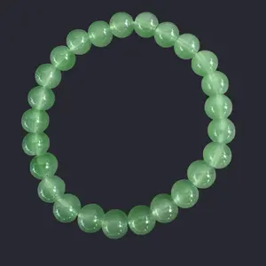 Green Glass Bead Bracelet 8mm