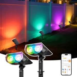 [$5 Off for 8 Pack] Linkind Smart Solar Spotlight Outdoor APP Control Color Changing IP67 Waterproof Landscape Lighting for Yard Garden Pathway Summer Vibes