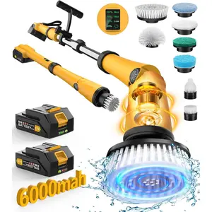 Electric Spin   Brush Q3,6000 mAh   Power  for Cleaning,1200RPM Shower Cordless Cleaning Brush with 8 Brushes for Bath/Tub/Tile/Floor ( Display)