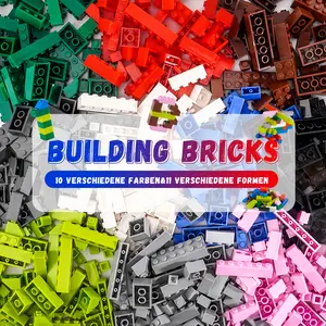 730 count Blocks Refill Pack 11 Sizes, Basic Blocks Pellet Blocks Gift Box Set, Contains 1x1, 1x2, 1x3, 1x4, 1x6, 2x2, 2x3, 2x4, 2x6 Blocks Refill Pack 50g/size, Compatible With Mainstream Brands