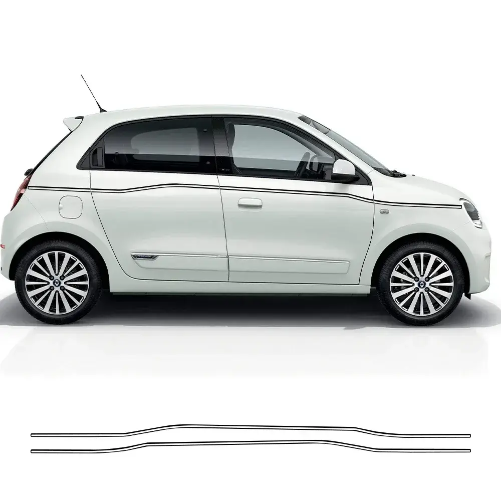 2PCS Slender Lines Pattern Car Door Side Vinyl Stickers Decals For Renault Twingo 3 Automotive Waist Line Tuning Accessories