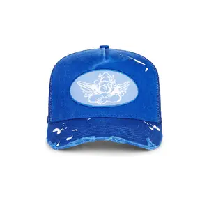 Boys Lie Royal B Trucker Hat in Blue