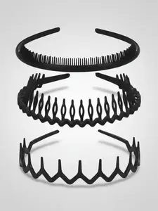 3pcs Wave Hairbands with Teeth, Simple Durable Non-Slip Design, Suitable for Face Washing Skincare, Matte Fashion Unisex Hair Accessories, Deep Wave Headband