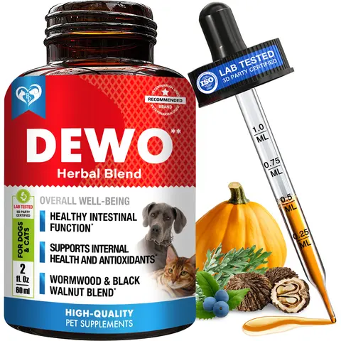 Beloved Pets Natural Herbal Digestive Health Supplement - Wormwood, Black Walnut, Gentian Root Plant Extracts - Gentle Cleanse for Dogs, Cats - Natural Ingredients Support Balanced Gut, Overall Wellbeing