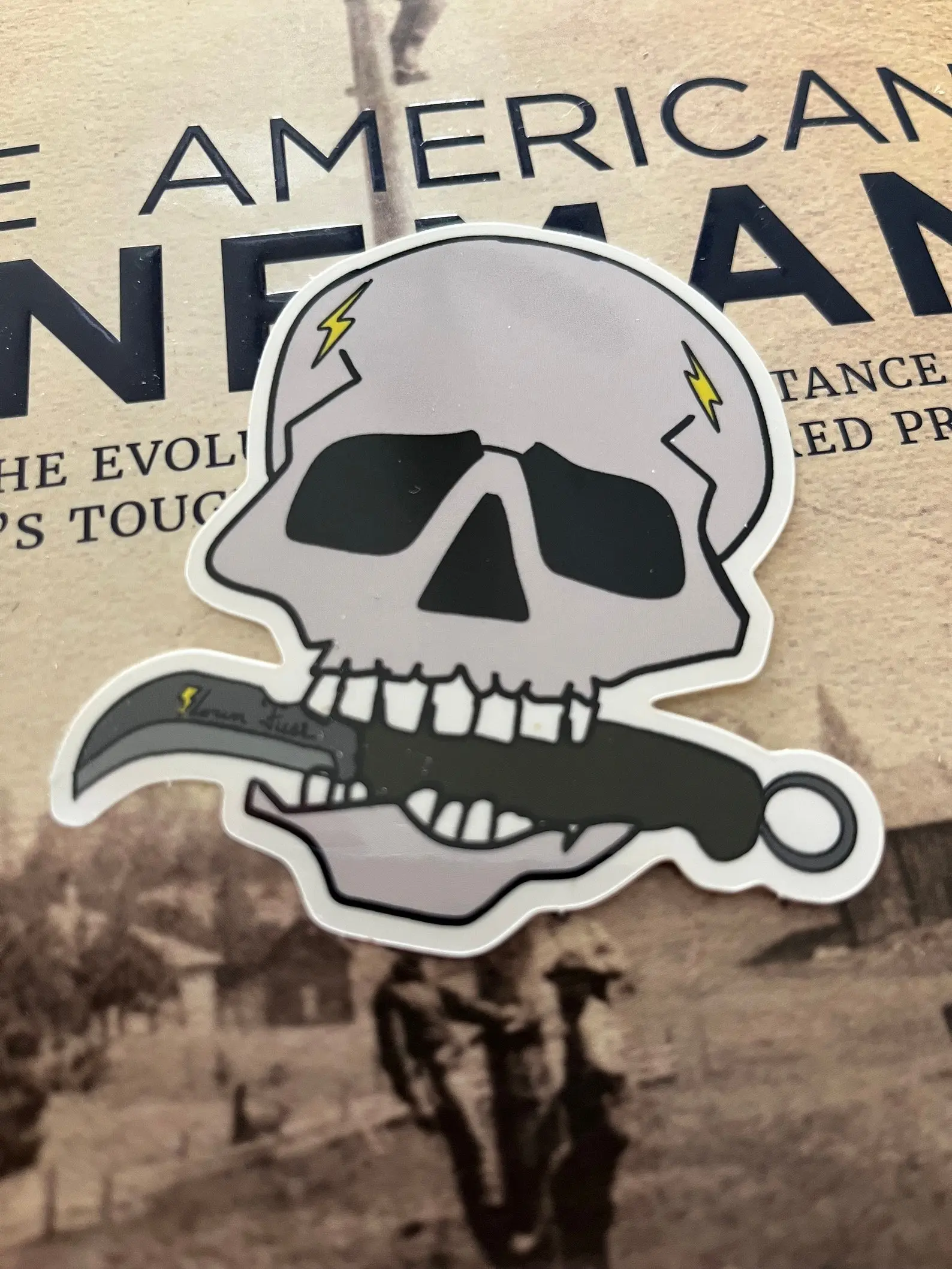 Skull Lineman Stickers, Skull Funny Sticker, Skeleton Decal, Hard Hat Sticker, Blue Collars Stickers