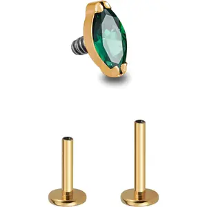 1PC Tragus Conch Helix Flat Labret Piercing Jewelry 16G 6mm 8mm - ASTM F136 Titanium Cartilage Earring Flatback Stud, Implant Grade Internally Threaded Hypoallergenic Body Jewelry (Clear CZ)