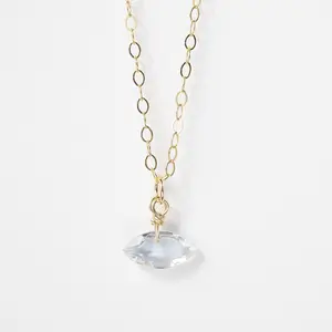 Luna Rock Crystal Marquise Pendant Necklace
