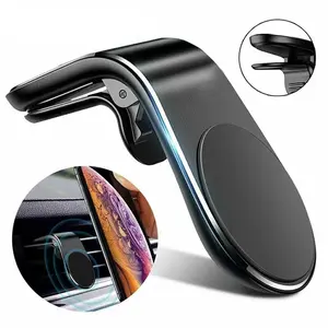 L-shaped Car Air Vent Phone Holder, Magnetic Car Phone Holder, Universal Car Phone Navigation Holder, Car Interior Accessories for iPhone & Samsung, Cell Phone Car Mount, Car Cellphone Mount