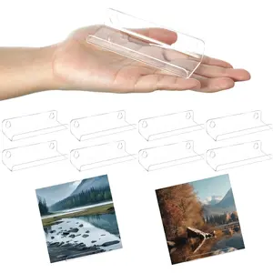8 Pack 3.94 inch Small Vinyl Record Wall Shelf Mount  Vinyl Holder Display Record Wall Storage  Floating Shelf Album Cd Rack Cd Stand for Daily LP Listening Book Storage(Clear)