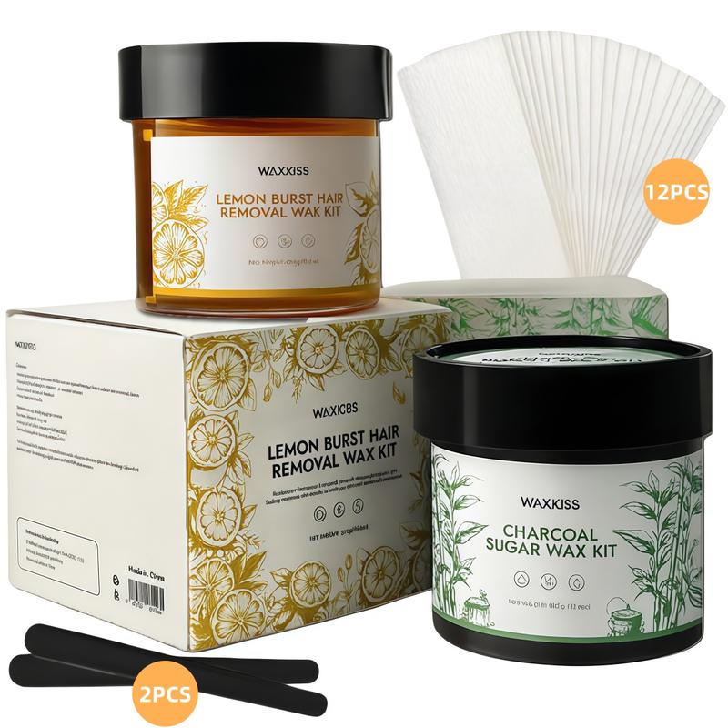 Sugar Waxing Kit, Clean & Easy Charcoal Honey Hair Removal Wax for Personal at Home & Professional at Salon Use, All Skin Types Wax Kit For Women Bikini Face Arms & Legs, Gentle Sugaring Kit - 10.6 oz, 0.66lbs, 300g/Can Sugar Waxing Kit, Clean & Easy Charcoal Honey Hair Removal Wax for Personal at Home & Professional at Salon Use, All Skin Types Wax Kit For Women Bikini Face Arms & Legs, Gentle Sugaring Kit - 10.6 oz, 0.66lbs, 300g/Can