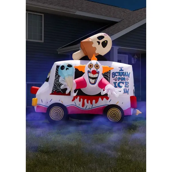 Sweet Shrieks Killer Clown Truck Inflatable Decoration