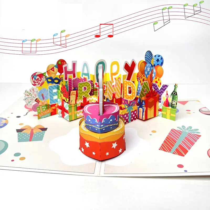 Inflatable Light and Music Greeting Card 15*20