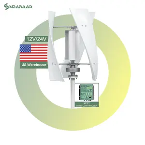 US Stock 1000W 12V 24V Vertical Wind Turbine Generator Overseas Warehouse With MPPT Controller