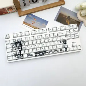 138 Key Anime Girl Pbt Keycaps, Cherry Style Side-Printed Semi-Transparent, Dye Sublimation, Compatible with Mx Axes, Keyboard Models 61/64/68/87/96/104/108