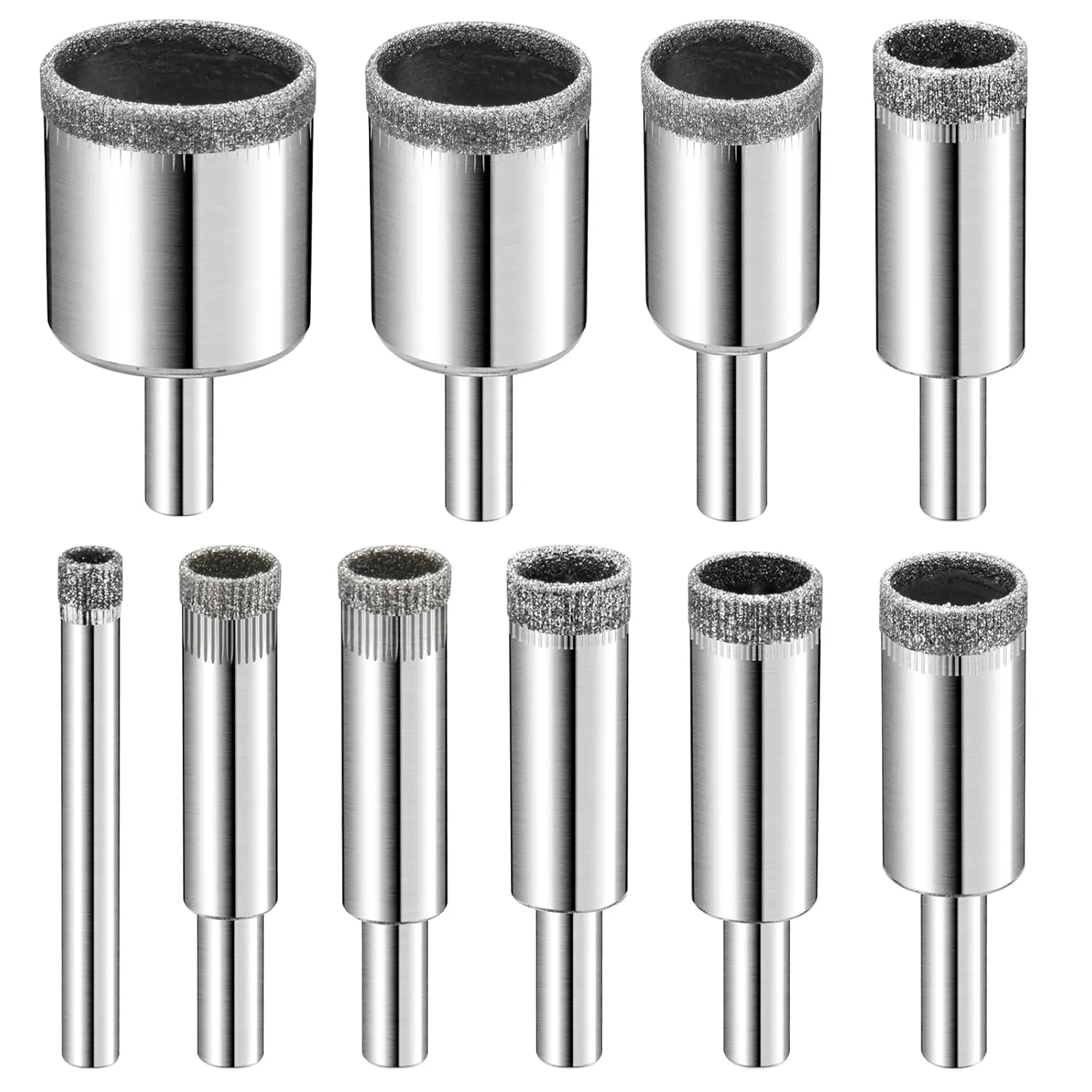 GJANSH Diamond Drill Bits Set, 10 PCS Diamond Hole Saw Set, Glass Drill Bit for Ceramic Tile Porcelain Marble Granite Stone Bottles,summervibes