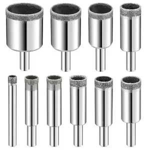 GJANSH Diamond Drill Bits Set, 10 PCS Diamond Hole Saw Set, Glass Drill Bit for Ceramic Tile Porcelain Marble Granite Stone Bottles,summervibes