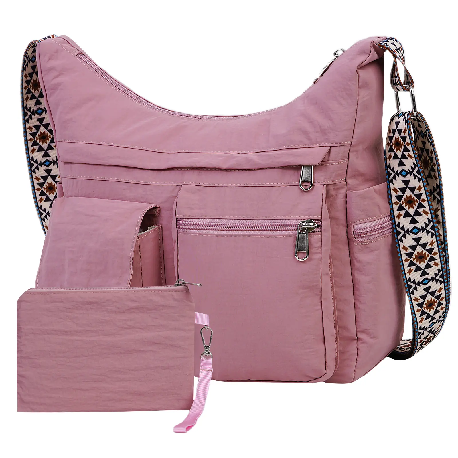 2PCS Nylon Crossbody Bag Set for Women and Men– Lightweight Waterproof Multi-Pocket Shoulder Bags, Lightweight Travel Purses, Casual Messenger Handbags for Daily Use, Work, Shopping, Outdoor