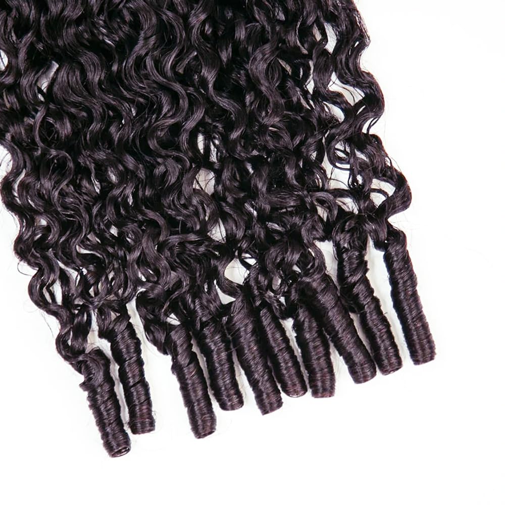 Bling Hair Raw Burmese Curly Human Hair Crochet 22 Inch Knotless Pre-Separated Crochet 3c4a Water Curly Hair Lightweight Reusable Virgin Hair Extensions for Women Natural Black Color