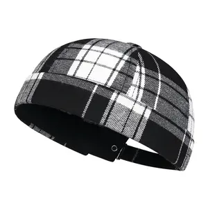 Unisex Classic Checkered Pattern Soft Cotton Adjustable Brimless Hat Lightweight Casual Breathable Docker Cap Stylish Comfort NONE