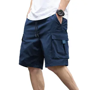 Menswear Men's Quick-Dry Lightweight Cargo Shorts - Adjustable Drawstring Waist, Multi Pockets for Outdoor Activities, Streetwear