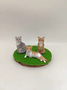 Custom Cat CakeTopper for Pets Birthday & Anniversary - Miniature Cat Wedding Cake Topper