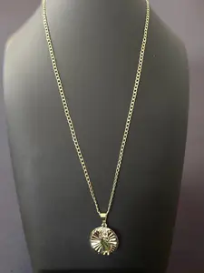 24” 3mm 14K Gold Filled Cuban Chain with Double-Sided Saint Pendant