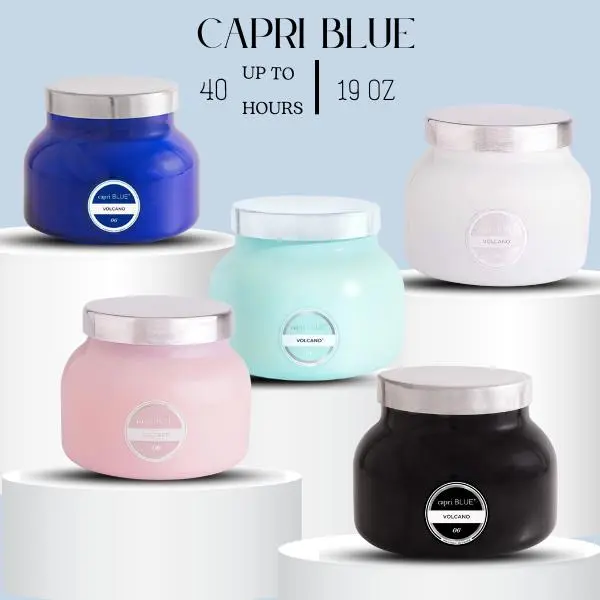 Capri Blue Volcano Scented Candles - Luxury Glass Jar Candles for Home Scented with Tropical Fruit & Sugared Citrus - Soy Wax Blend - Capri Blue Volcano Decor Pink - Ornaments