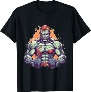 Zombie Bodybuilder Halloween Costume Fitness Gym Workout T-Shirt - Margaritahe Shop 64B0CBSPN5BZ