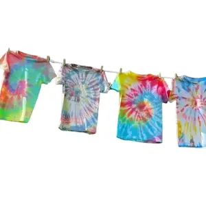 Custom Made Live Only - Buy and Dye on Live Tie Dyed Shirts 100% Cotton Youth & Adult Sizes Red White Blue Crush Orange Red Yellow Black Swirl Spike Streetwear Crewneck Tropical Menswear Short Sleeve Tshirt Top Man