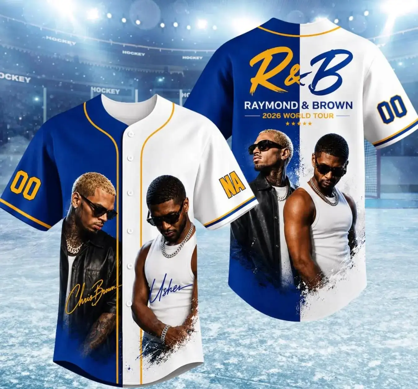 R&B Legends Inspired Baseball Jersey, Custom Concert Shirt, Bling Effect Music Fan Jersey