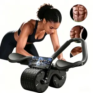 New ABS Roller with Elbow Support - Automatic Rebound Abdominal Trainer, Upgraded Core Fitness Equipment, Home Gym Equipment, Suitable for Both Men and Women