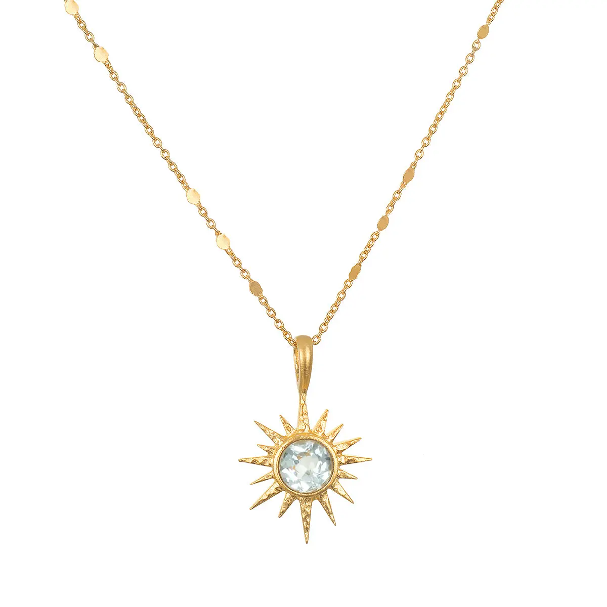 Satya Jewelry North Star Blue Topaz Starburst Necklace