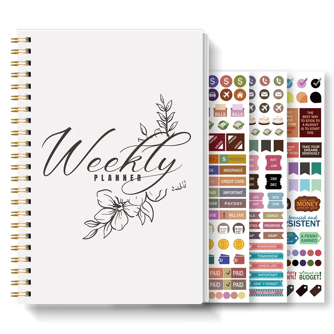 Weekly Planner Notebook, Simple Floral Design, Time Management Journal, Weekly Goals Todo List Habit Tracker, Student Office Schedule Planner, Productivity Planner, Weekly Planner Notepad