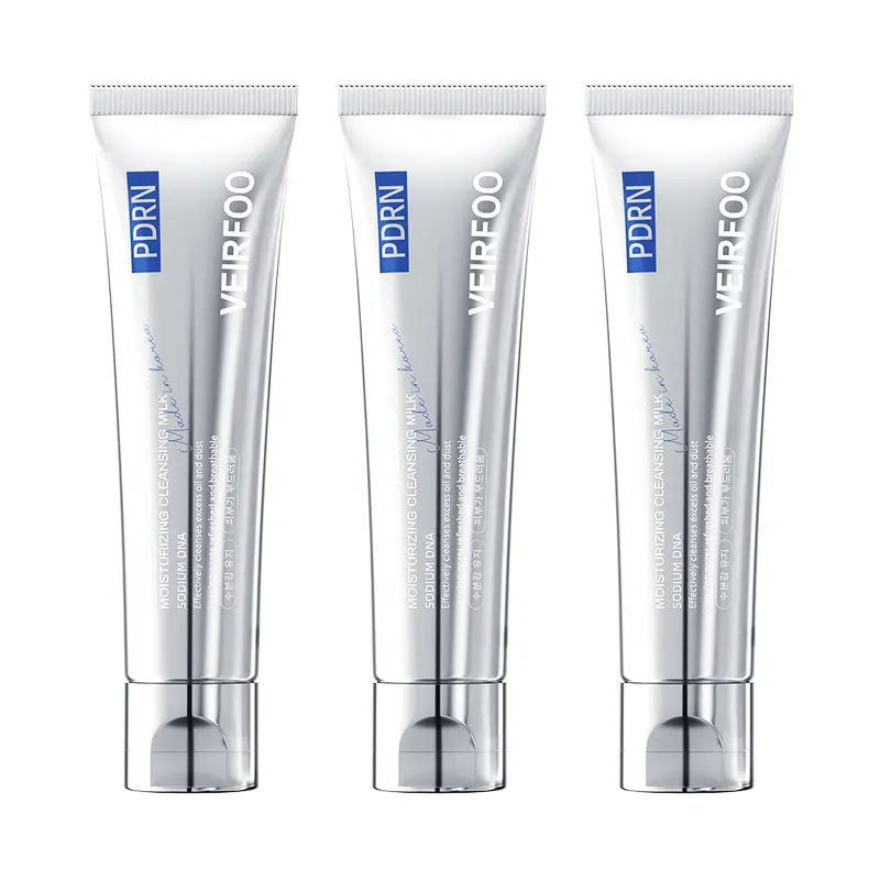 Korean Brand VEIRFOO Gentle Daily Water Radiant Luxury Moisturizing Cleansing 100g*3tubes Non-irritating & Non-slippery